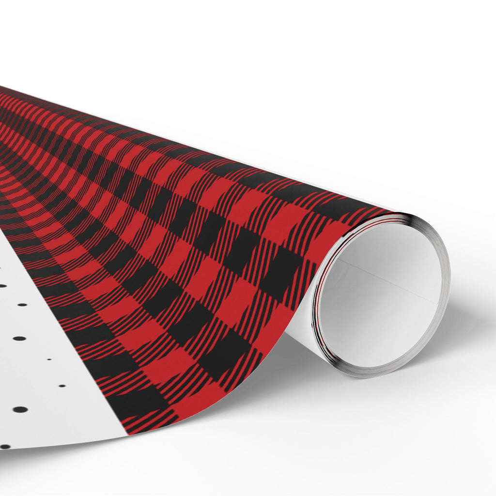 Plaid Tidings! Deer & Buffalo Check Christmas Wrapping Paper