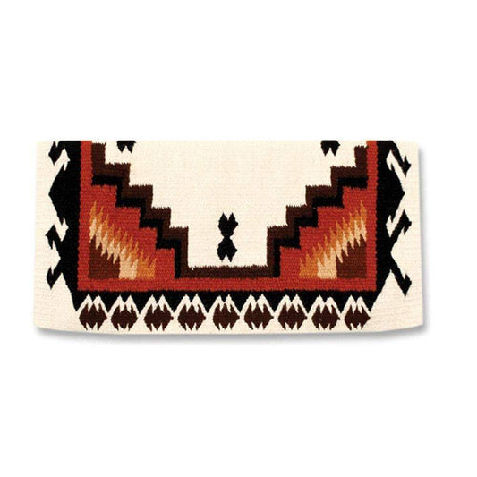 1438-1 Mayatex 38x34 Haymaker Wool Blanket CREAM BLACK RUST