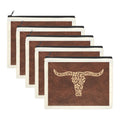 Baha Ranch Tooled Longhorn Set of 5 bags Cosmetic Baga