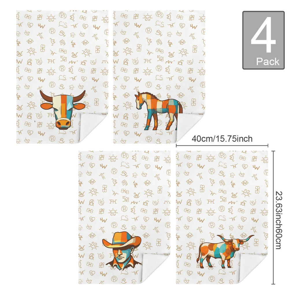 Baha Ranch Set of 4 Minimalistic Cowboy Western Cattle Brands
