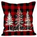 Christmas Pillowcase Linen Red Black Checkered