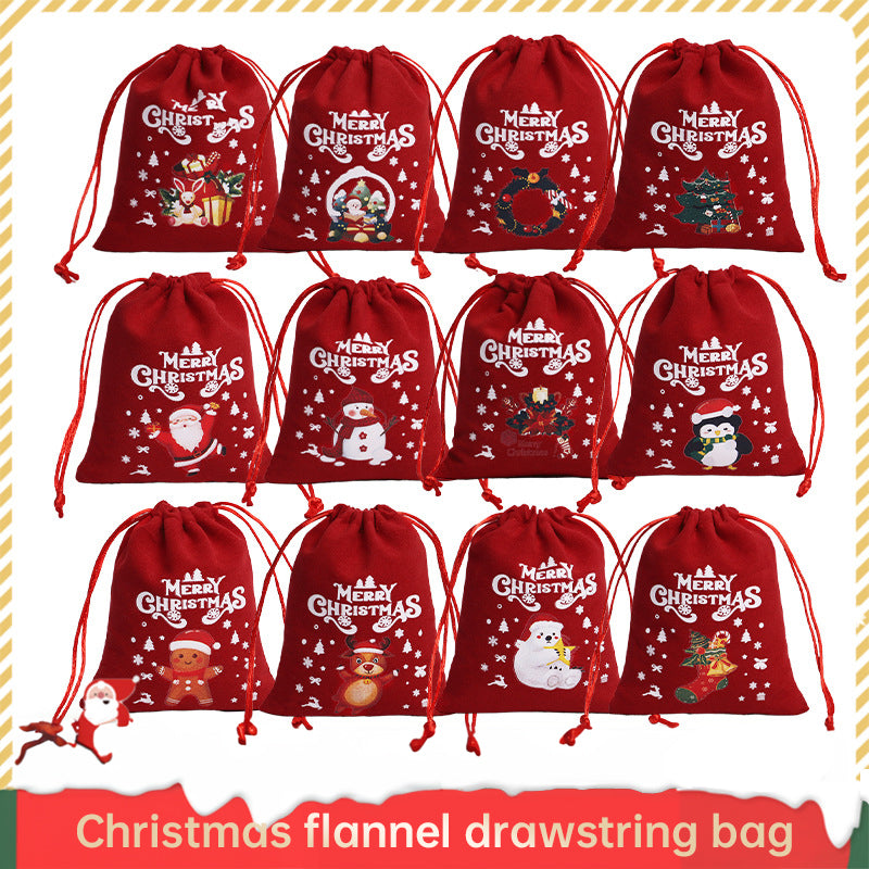 Christmas Gift Velvet/linen Drawstring Bags