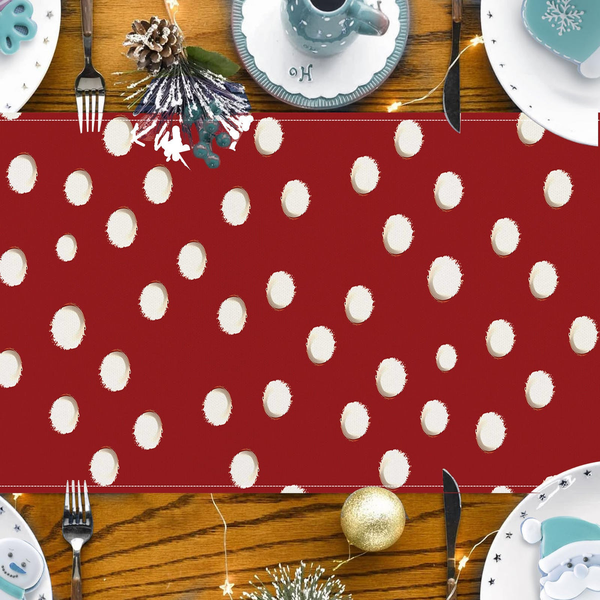 Christmas Cartoon Reindeer Table Runner