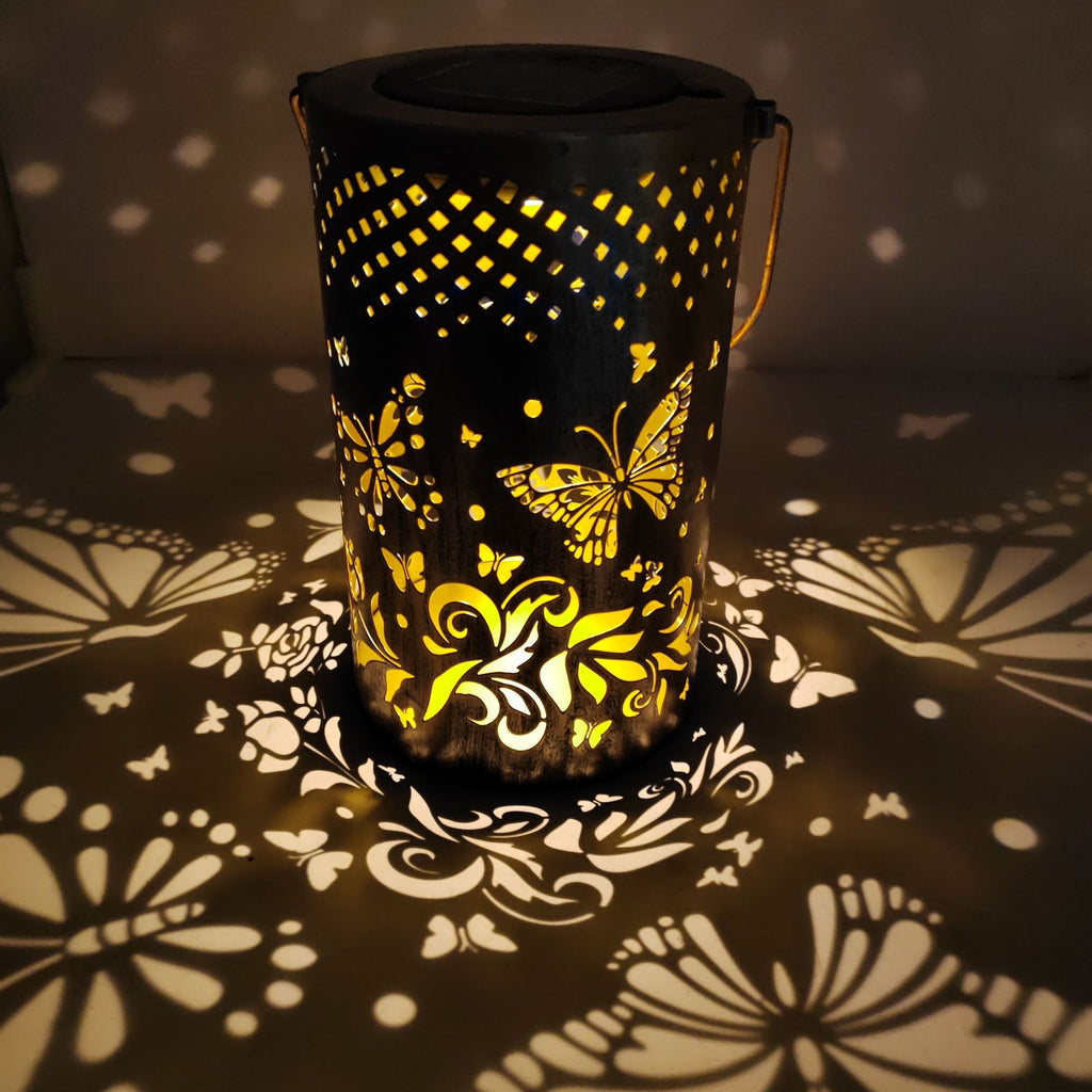 Solar Powered Sunflower Lantern Outdoor Waterproof Iron Art Hollow Garden Decor Hanging Light Factory
