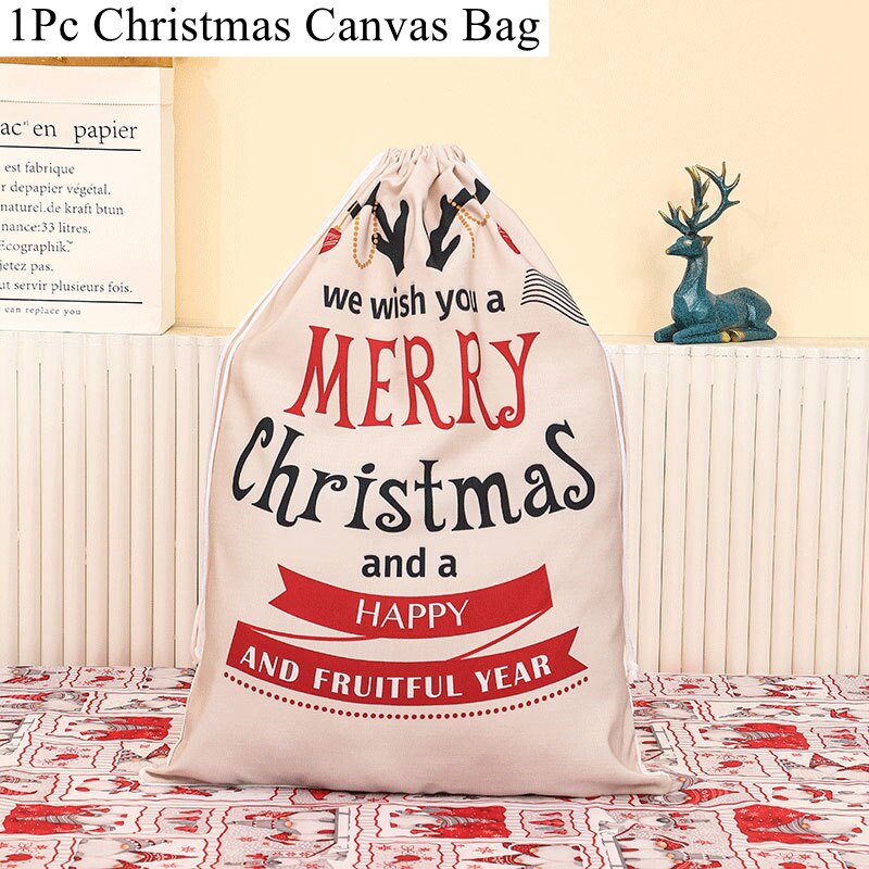 Christmas Bag New Year Christmas Canvas Gift Bag