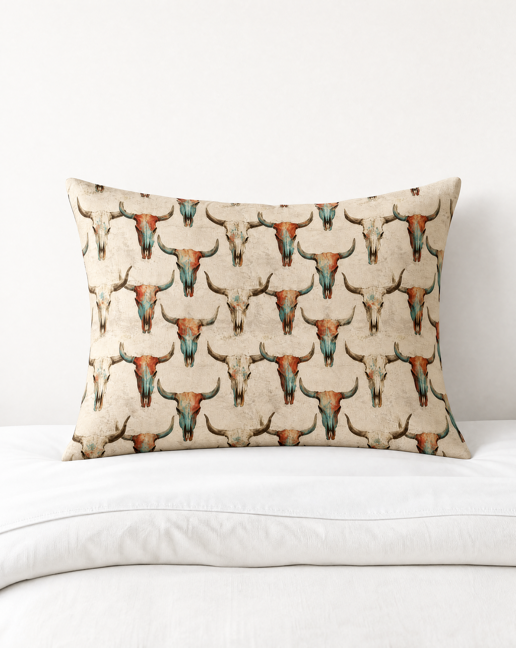 Baha Ranch Bull Skulls Pillow Case