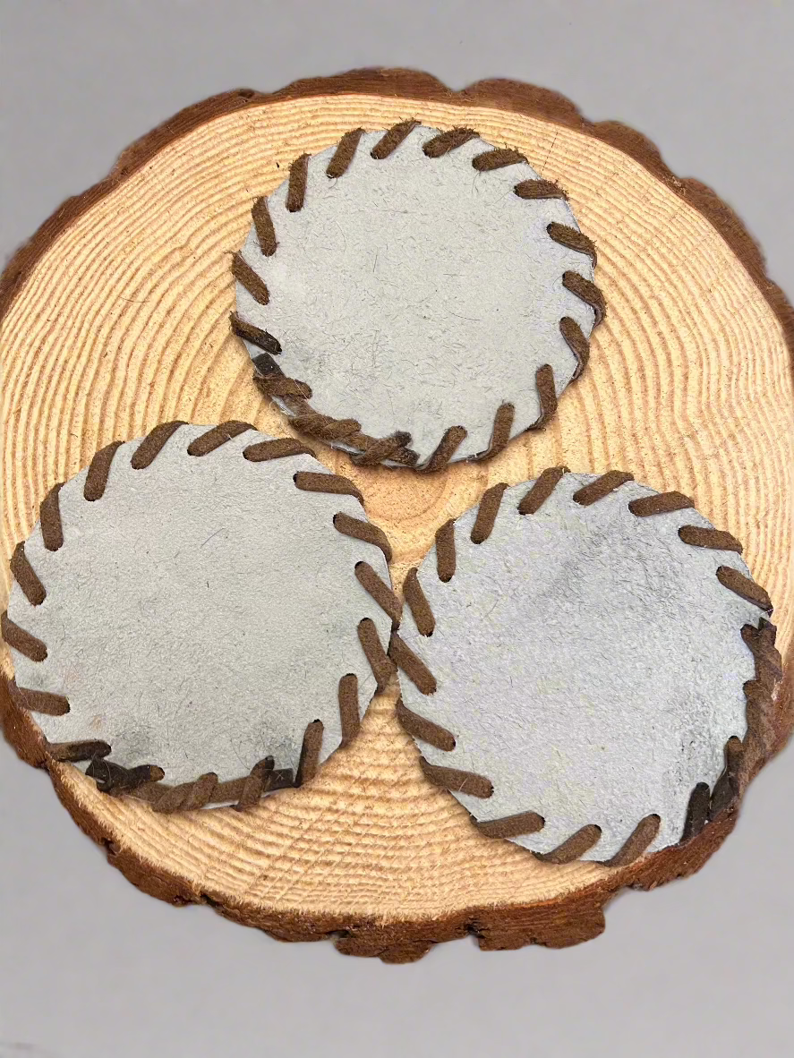 Longhorn Cowhide Coaster with Laced Border