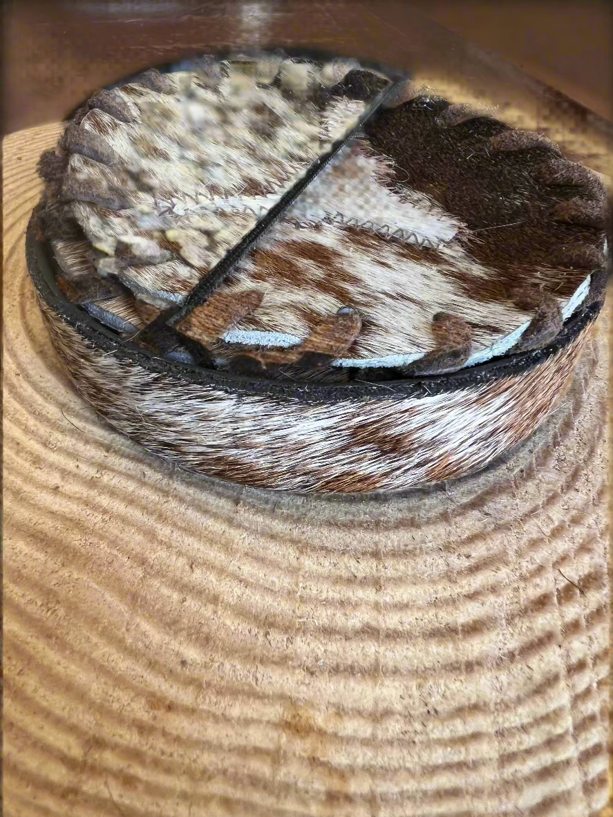 Longhorn Cowhide Coaster with Laced Border