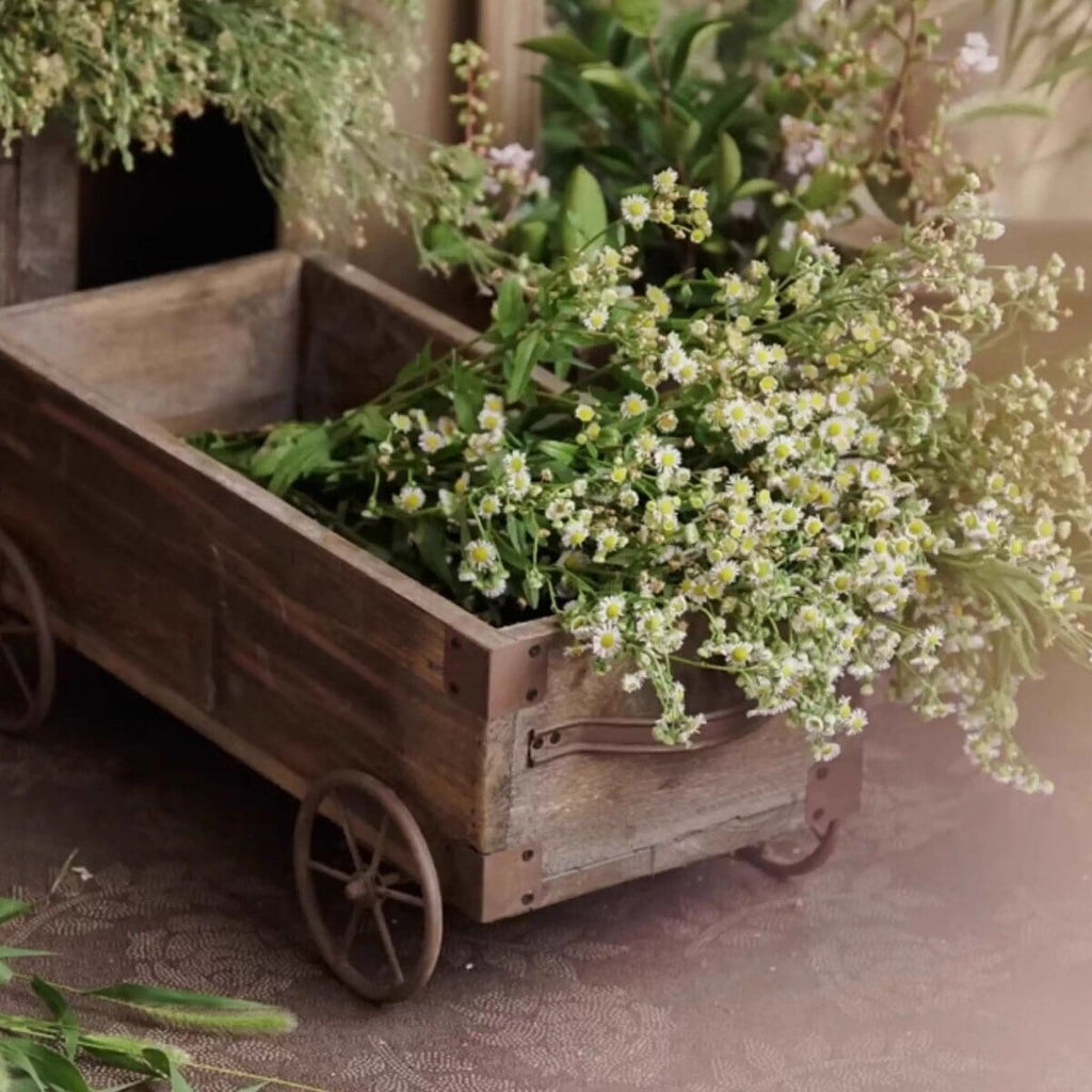 Wooden Wagon Planter Garden Flower Box (Shipping fees may apply)-2