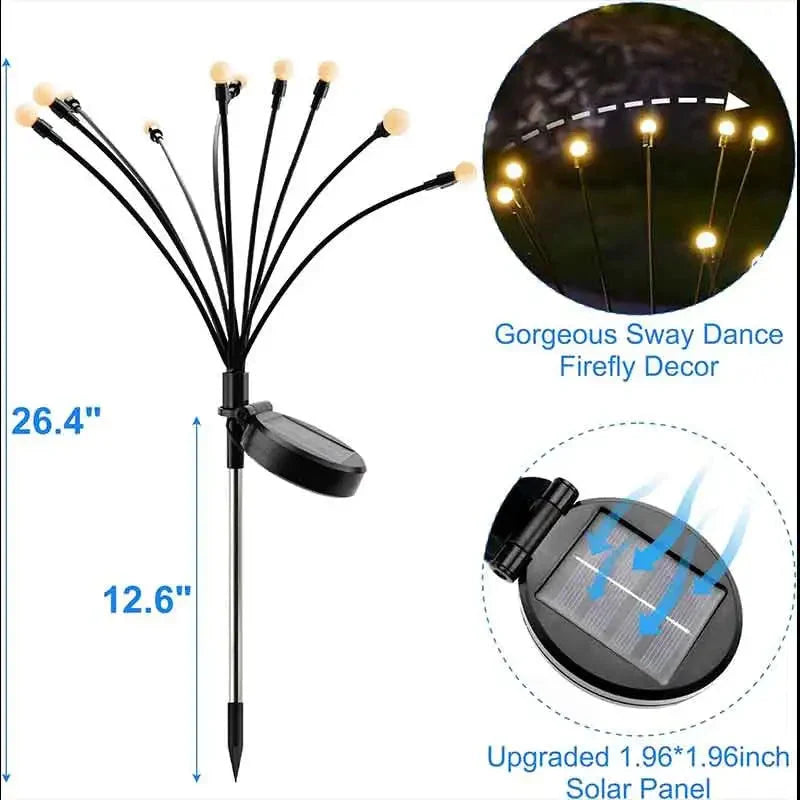 Upgraded Solar Firefly Garden Lights – Outdoor Waterproof Decorative Lights