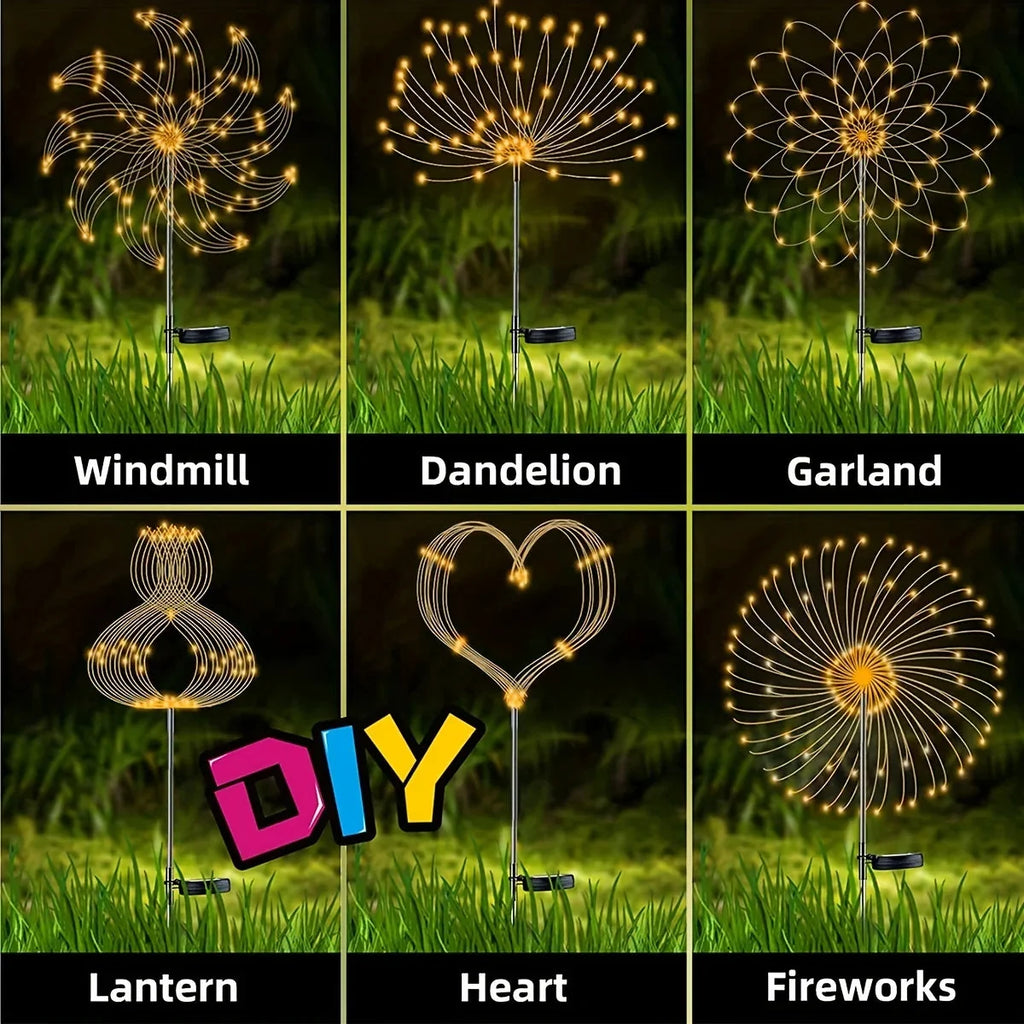 Solar Firework Garden Light – IP65 Waterproof LED Outdoor Lawn & Flower Lamp with 8 Modes