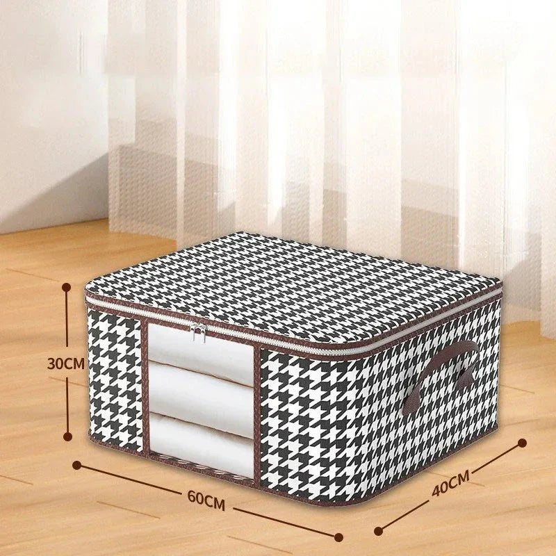 Large Clear Foldable Storage Box – Zippered Clothes Organizer with Handles