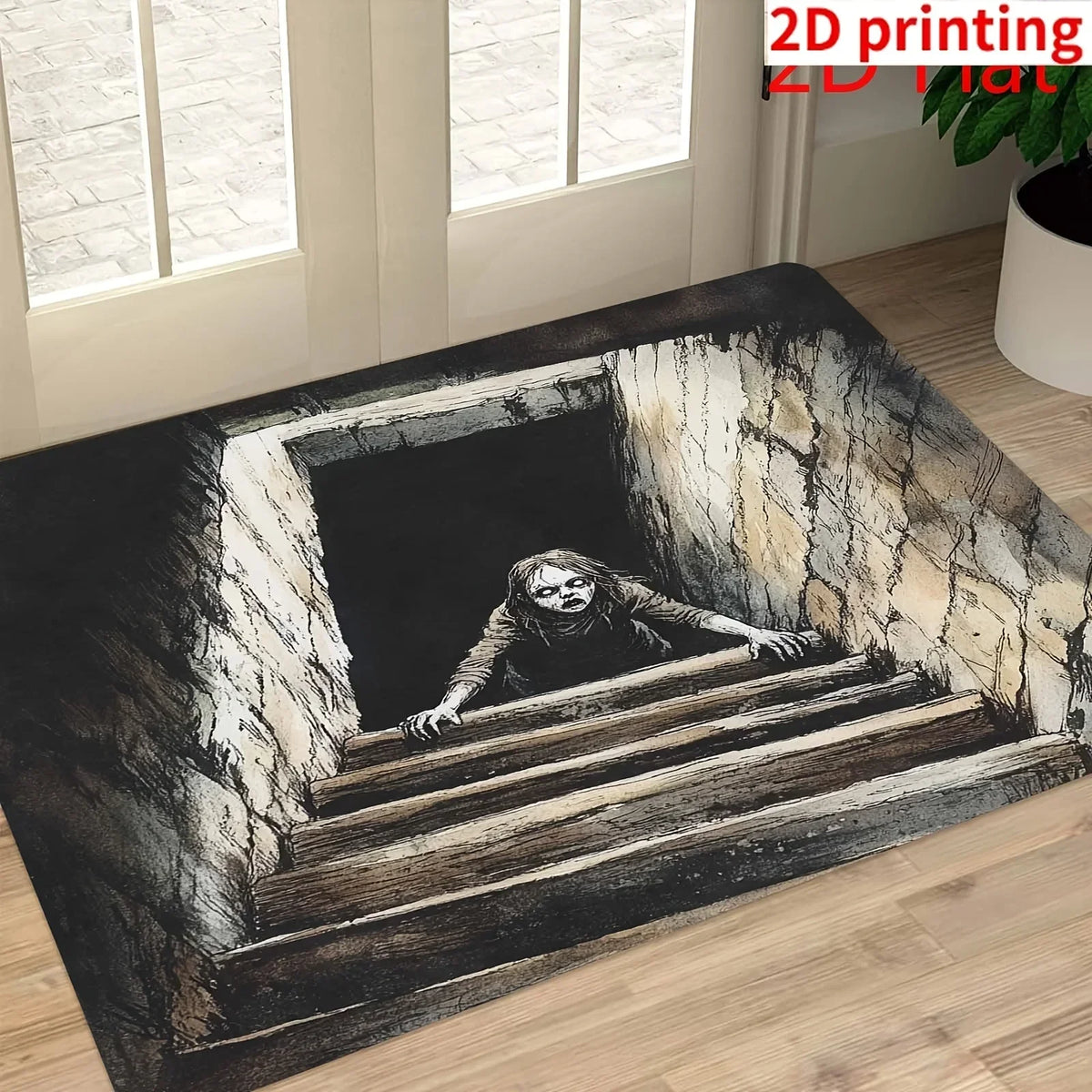 Halloween Clown Horror Theme Doormat Manhole Cover Design Mat