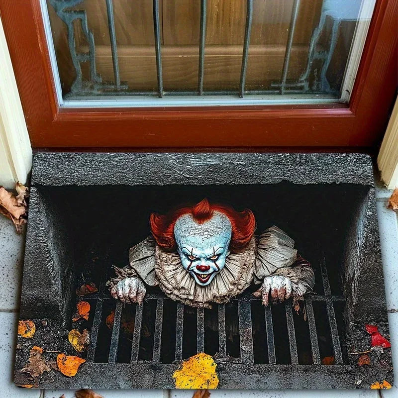 Halloween Clown Horror Theme Doormat Manhole Cover Design Mat