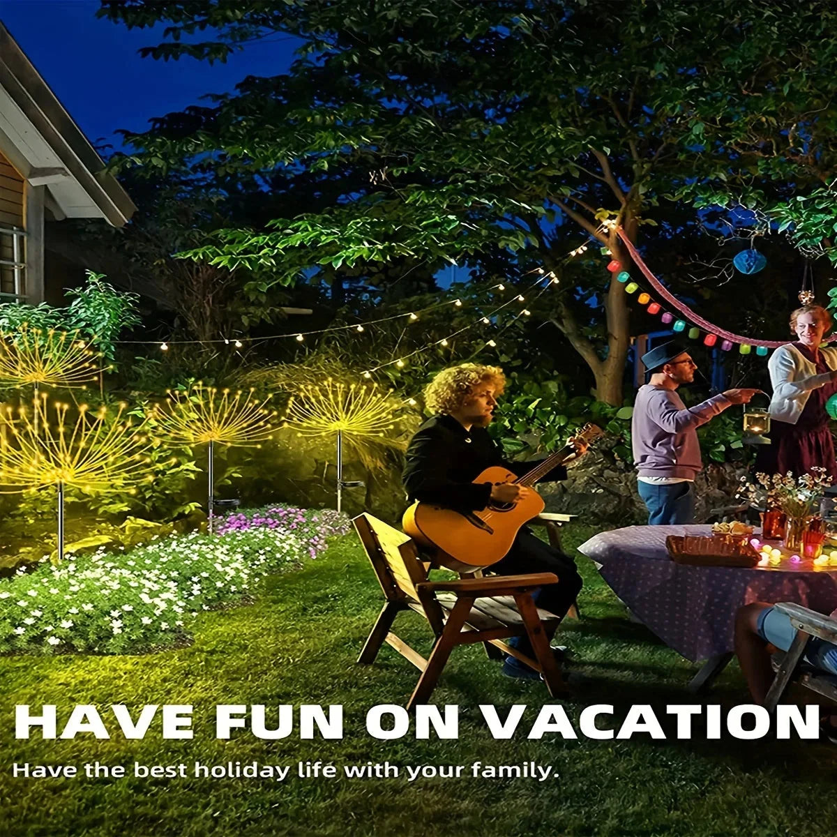Solar Firework Garden Light – IP65 Waterproof LED Outdoor Lawn & Flower Lamp with 8 Modes
