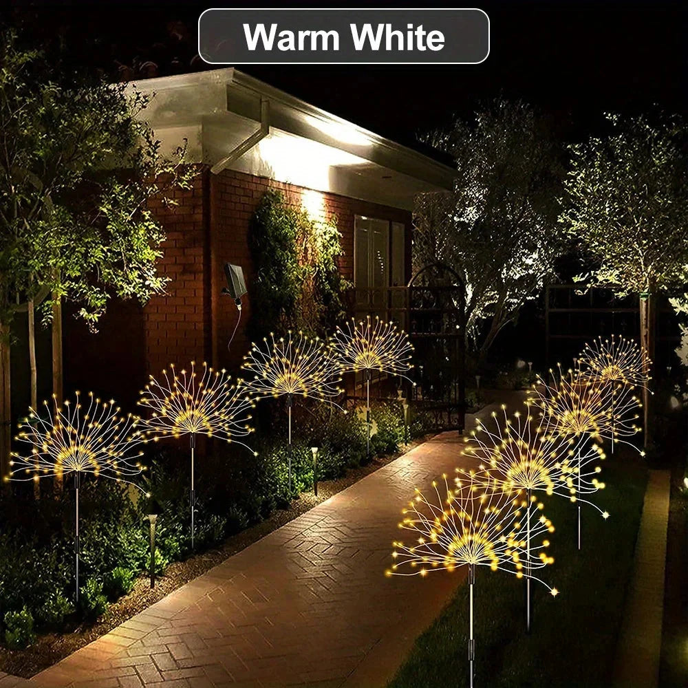 Solar Firework Garden Light – IP65 Waterproof LED Outdoor Lawn & Flower Lamp with 8 Modes
