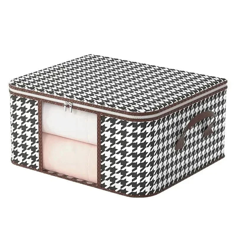 Large Clear Foldable Storage Box – Zippered Clothes Organizer with Handles