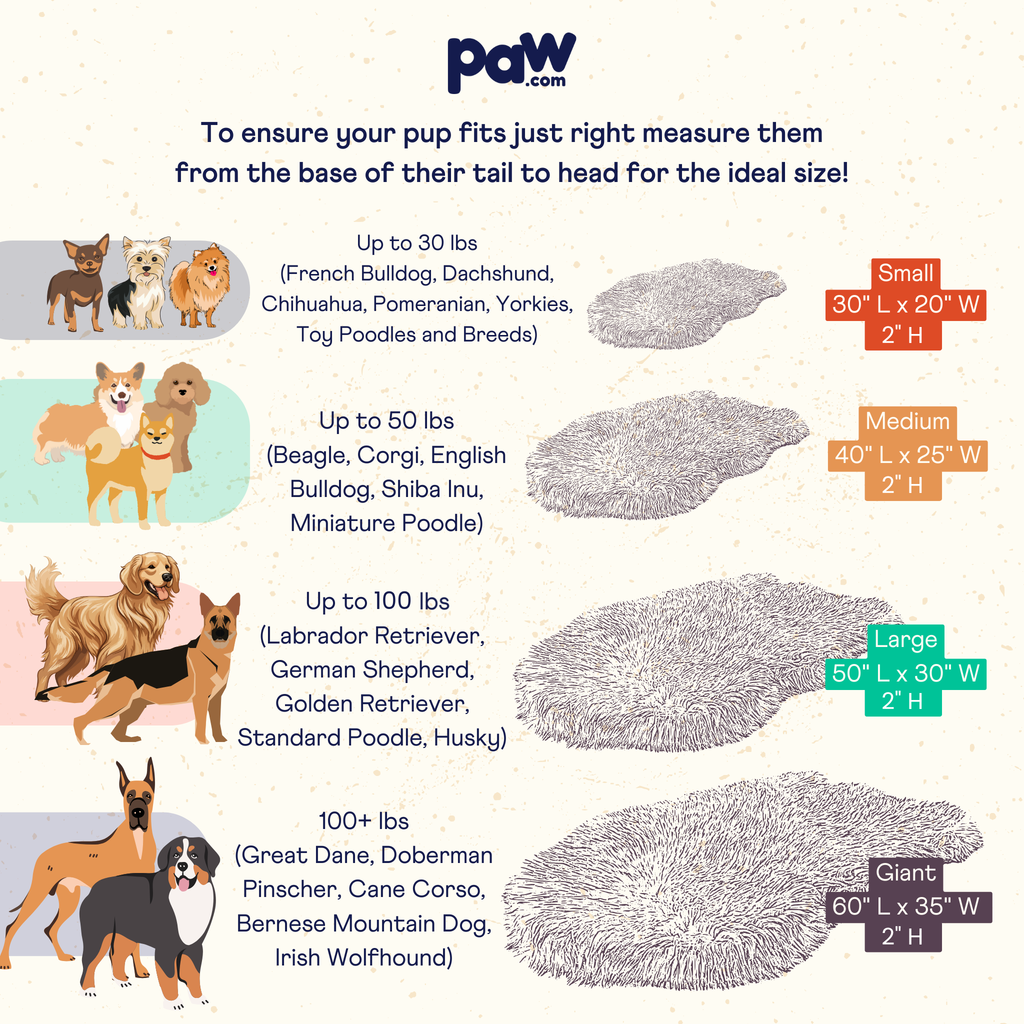 PupRug® Faux Fur Orthopedic Dog Bed - Curve Sable Tan