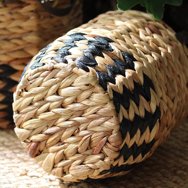 Two-Tone Basket Planter with Leather Handles (Shipping fees may apply)-4