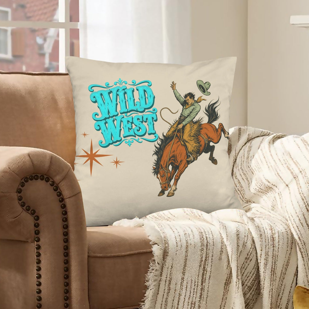The Last Roundup Wild West Throw Pillow Cover