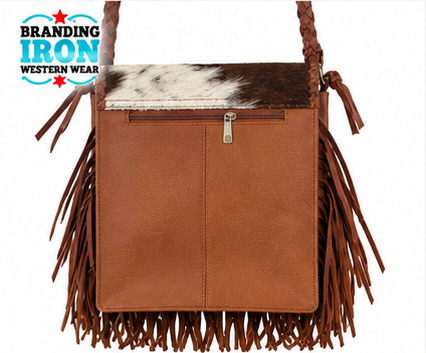 Hair-on-Hide Fringe Crossbody Purse | Branding Iron Western Wear