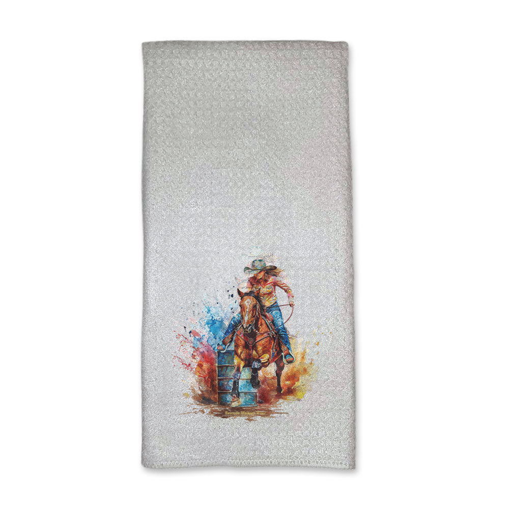 BARREL RACER Western Rodeo Kitchen Hand Towel Set