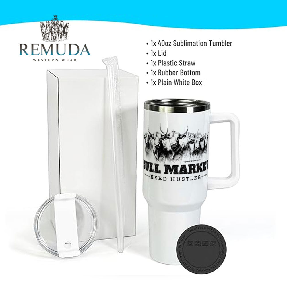 Bull Market Herd Hustler - Insulated Western Tumbler w/ Handle
