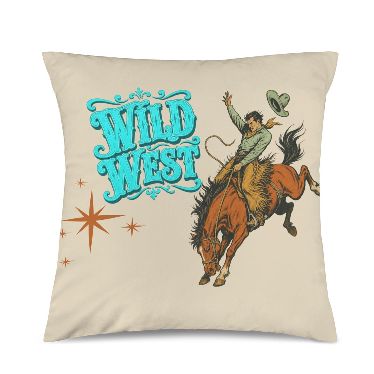 The Last Roundup Wild West Throw Pillow Cover