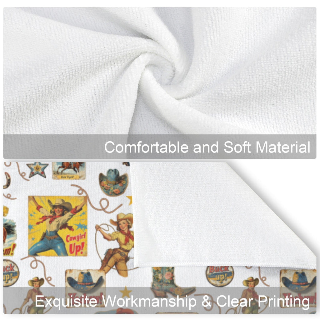 Vintage Cowgirls Set of 4 Kitchen Dish Towels