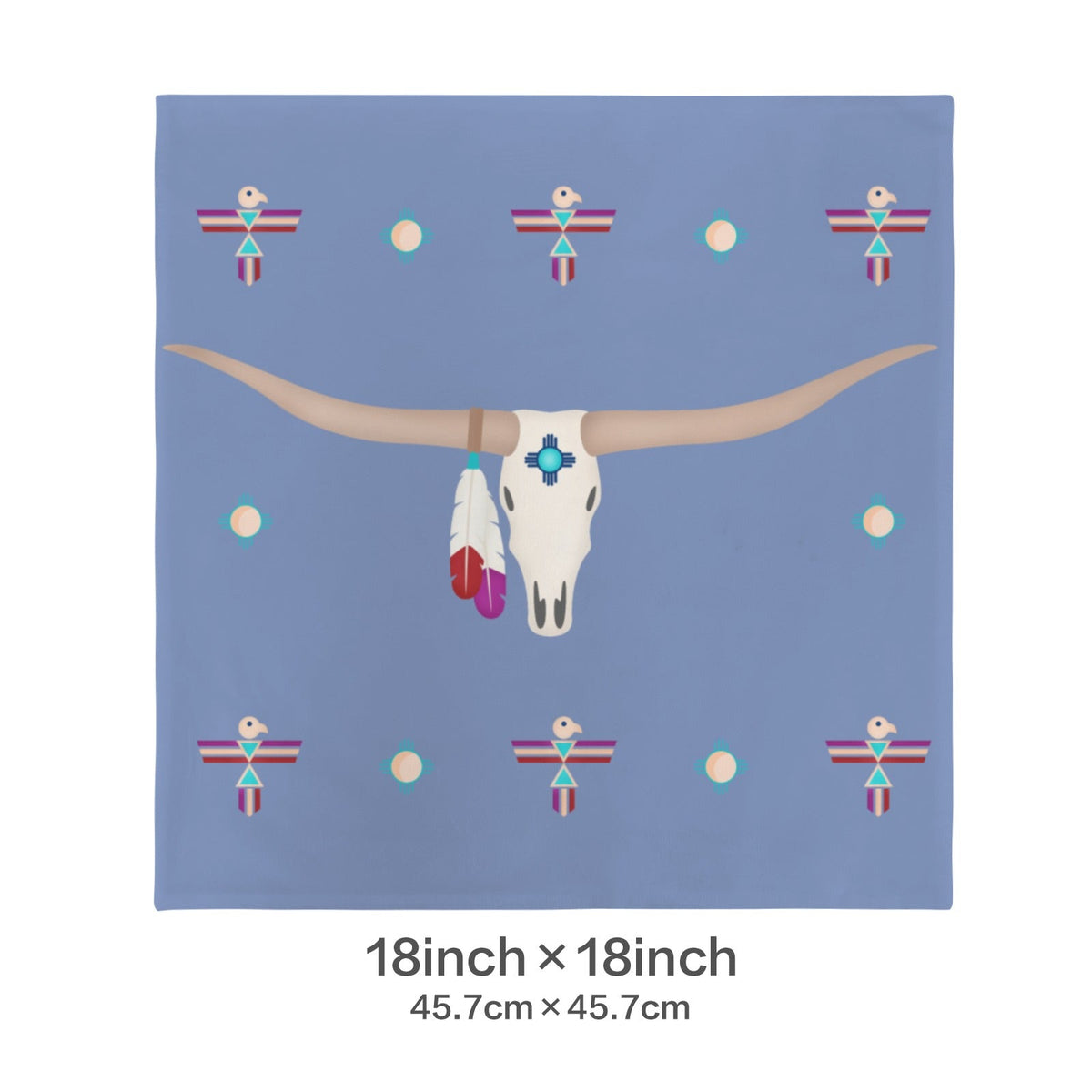 Baha Ranch Velvety Soft Southwest Longhorn Zia Pillow Cover