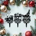 Christmas Train Yard Stakes - Set of 3