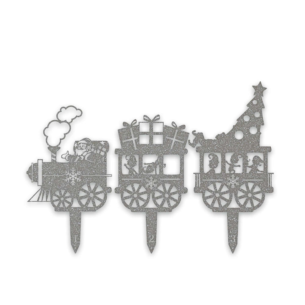 Christmas Train Yard Stakes - Set of 3