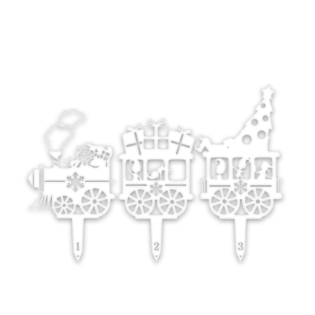 Christmas Train Yard Stakes - Set of 3