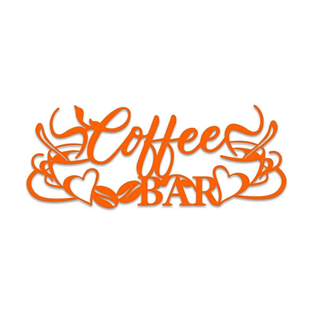 Coffee Bar with Mugs - Metal Sign