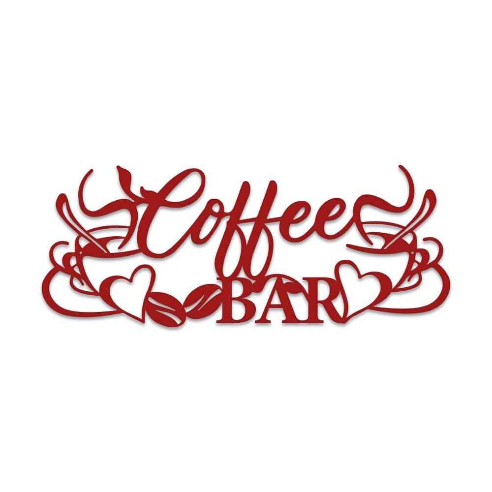 Coffee Bar with Mugs - Metal Sign