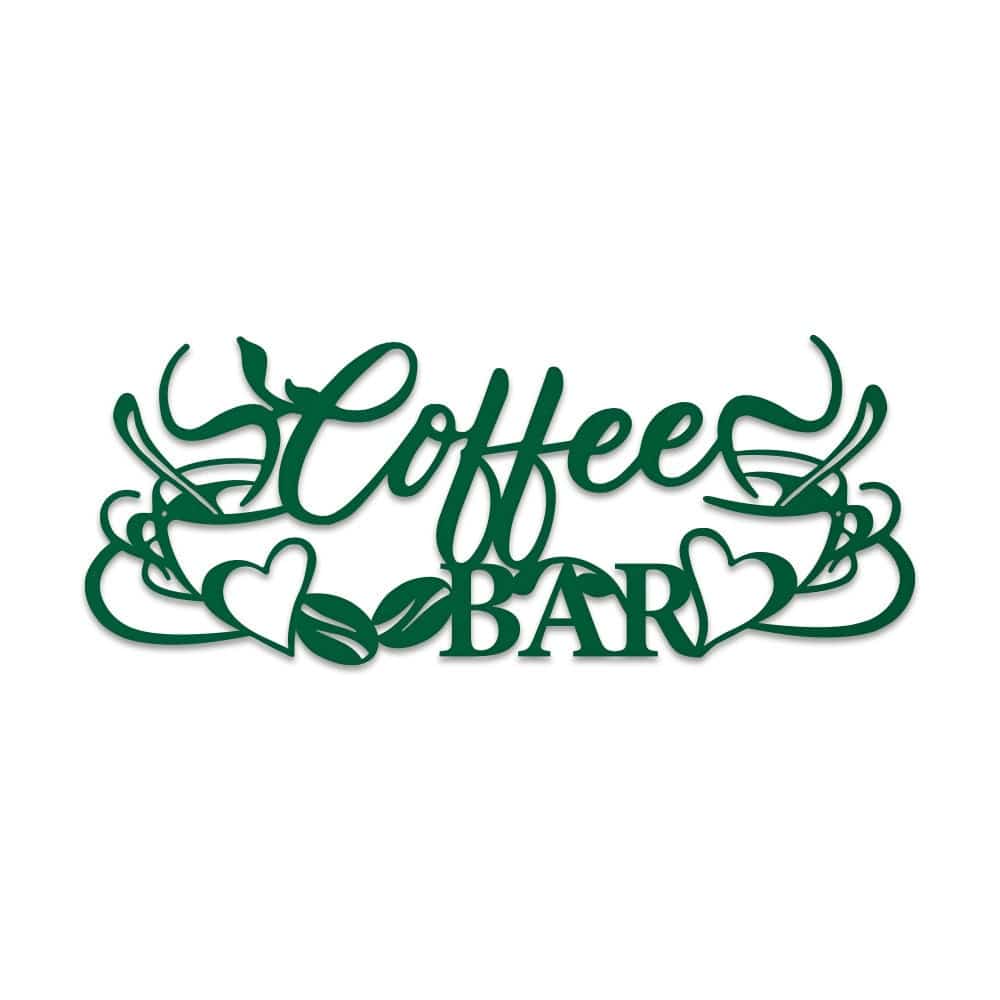 Coffee Bar with Mugs - Metal Sign