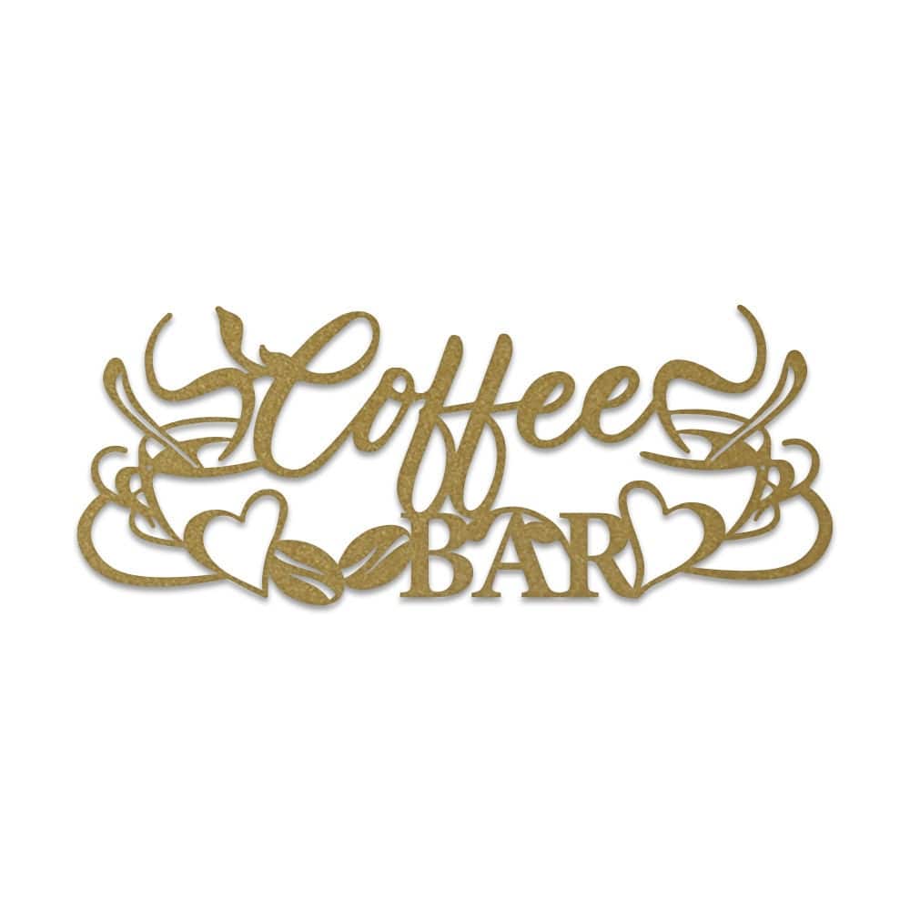 Coffee Bar with Mugs - Metal Sign