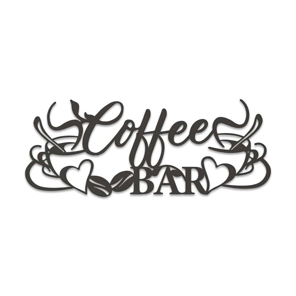 Coffee Bar with Mugs - Metal Sign