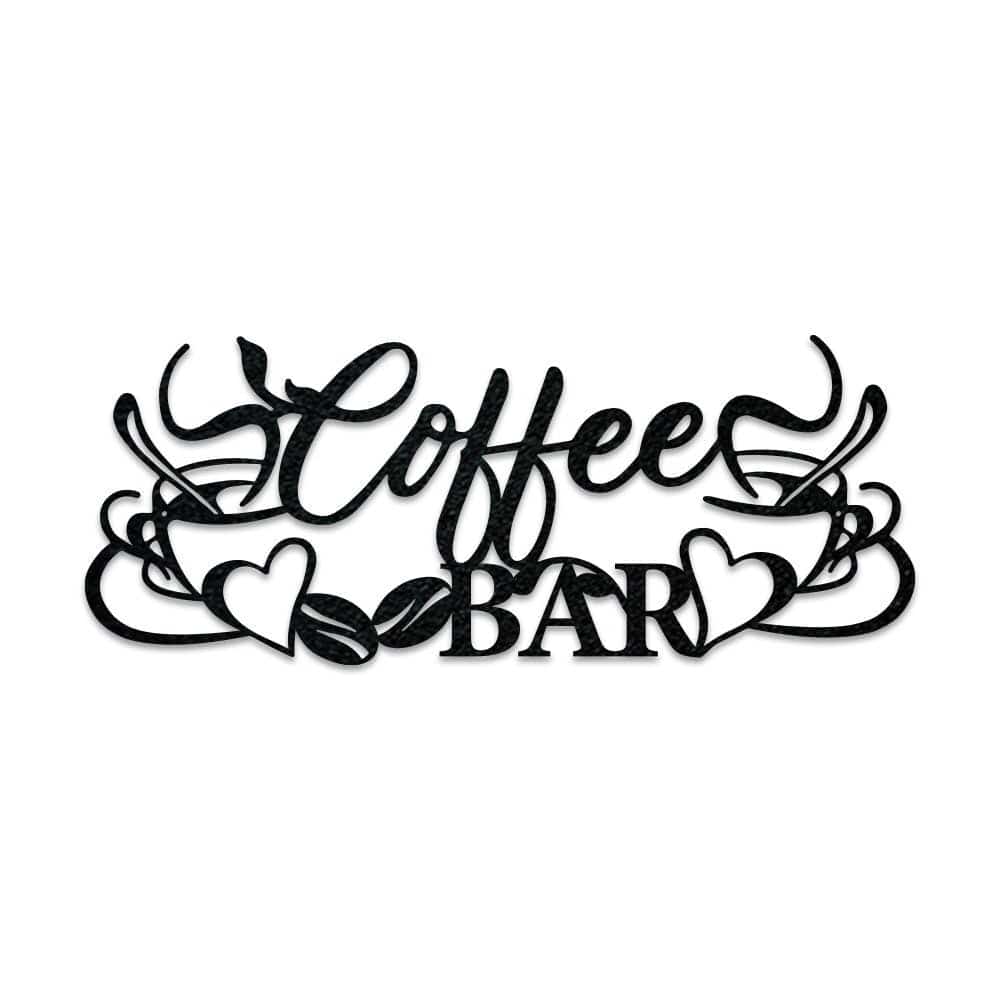 Coffee Bar with Mugs - Metal Sign