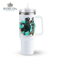 Cowboy Rodeo Bull Rider - Insulated Western Tumbler w/ Handle