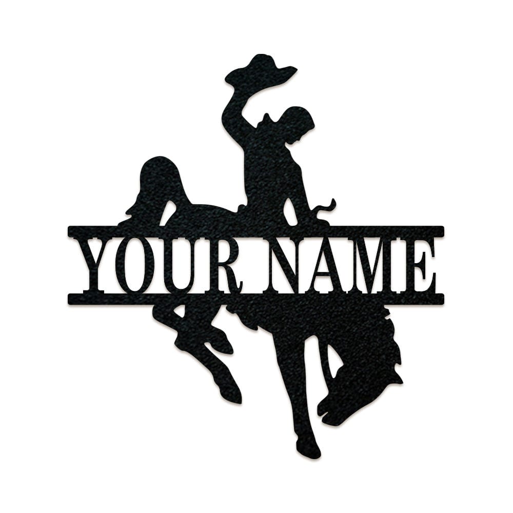 Cowboy Split Bucking Bronco Monogram