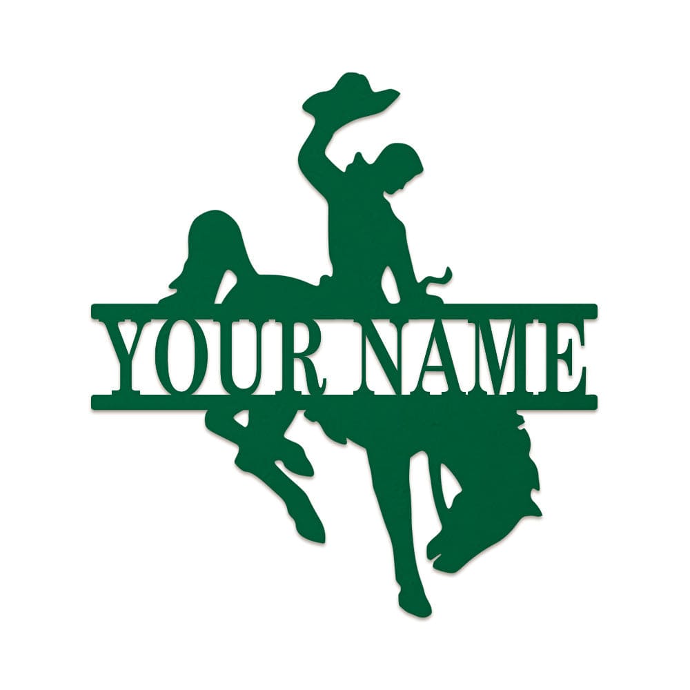 Cowboy Split Bucking Bronco Monogram