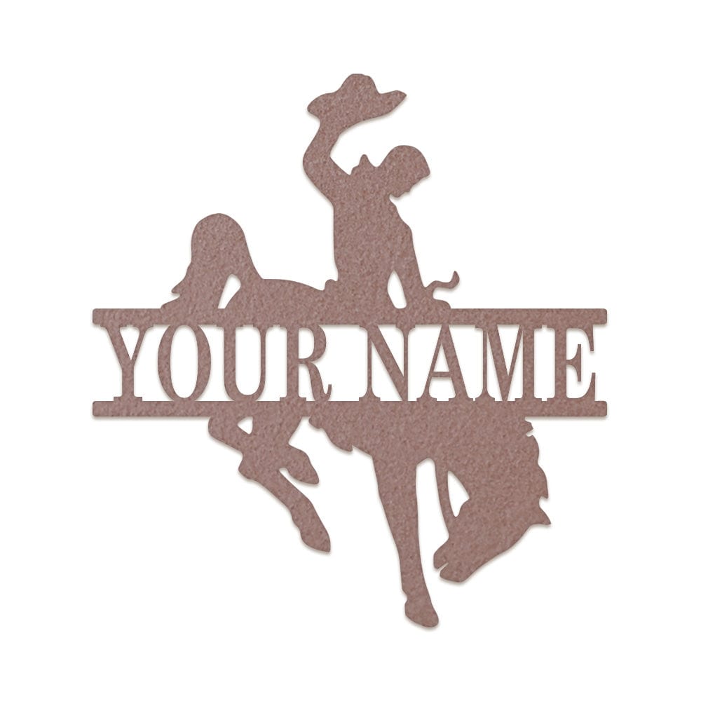 Cowboy Split Bucking Bronco Monogram