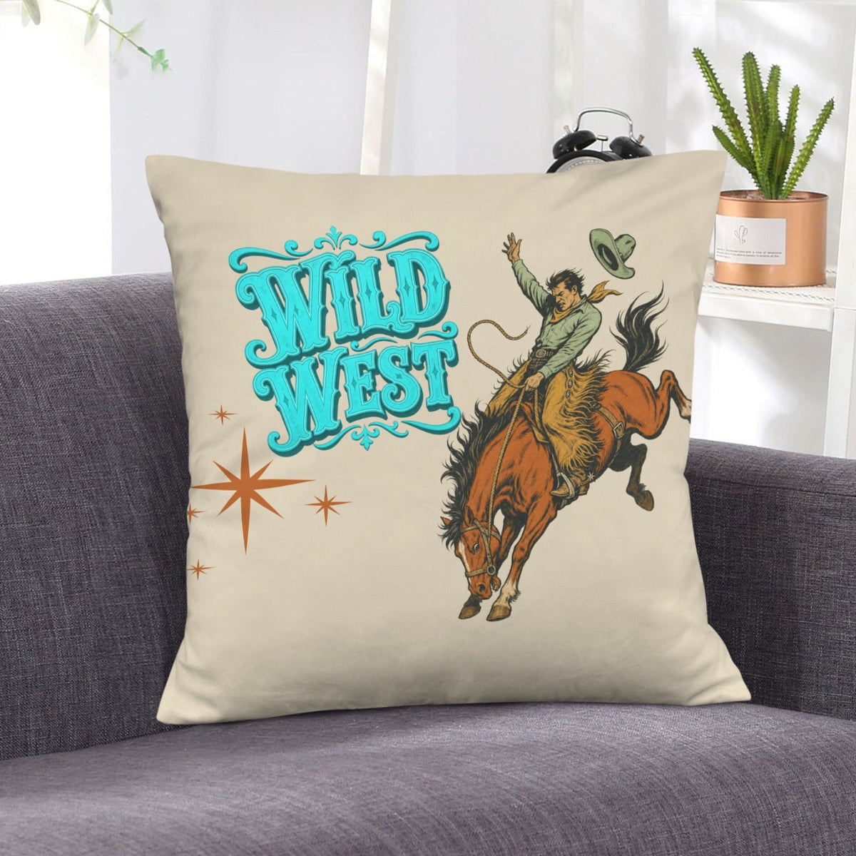 The Last Roundup Wild West Throw Pillow Cover