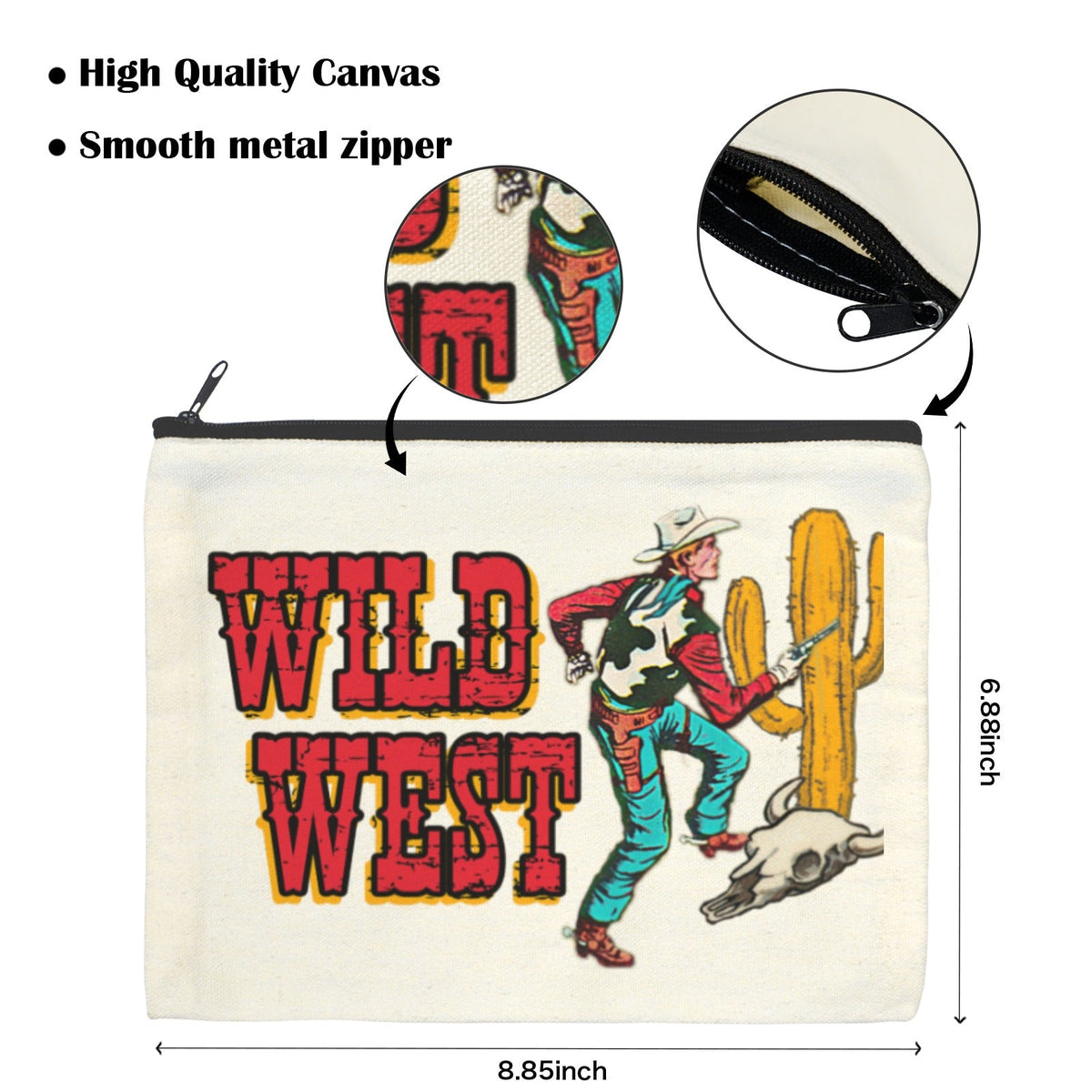 Baha Ranch Wild West Cowboy Cosmetic Bag Pack of 5