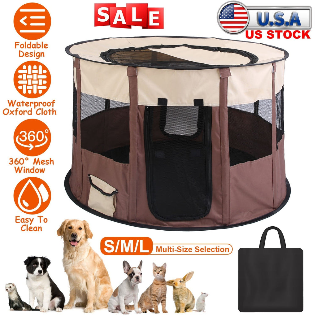Foldable Playpen for Dog with Carry Bag