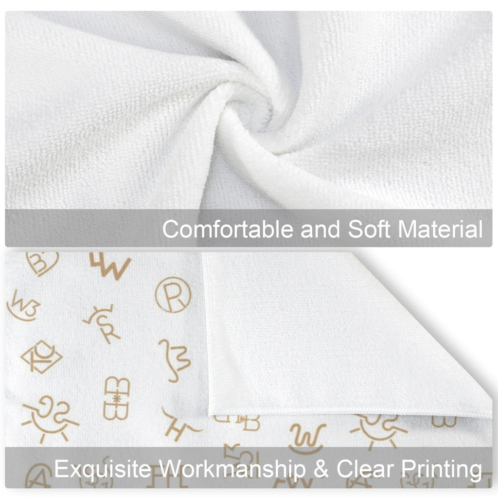 Baha Ranch Set of 4 Minimalistic Western Highland Cow Cattle Brands Kitchen Towels