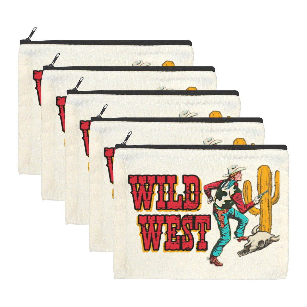 Baha Ranch Wild West Cowboy Cosmetic Bag Pack of 5