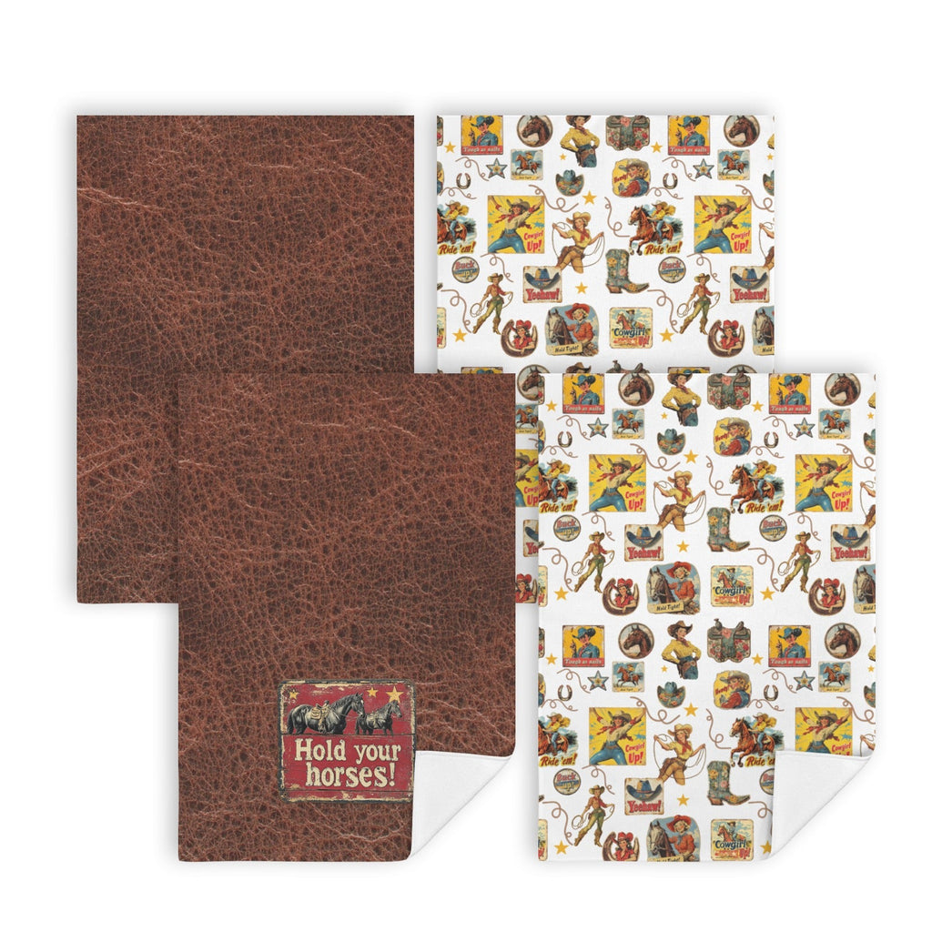 Vintage Cowgirls Set of 4 Kitchen Dish Towels