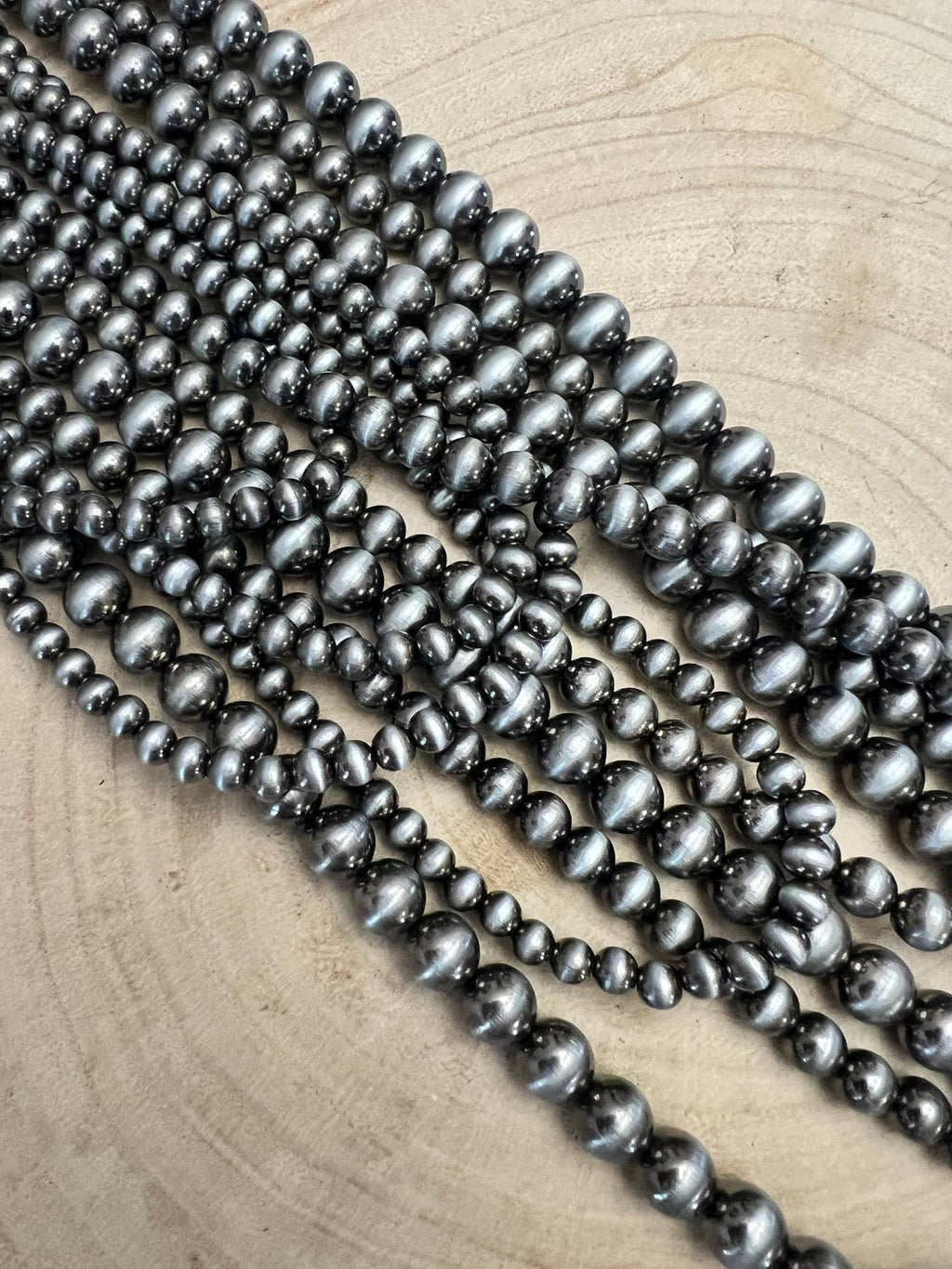 Eight Row Western Faux Sterling Pearl Statement Necklace — Single-Clasp Layered Set